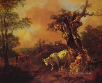  woodcutter Art - Landscape with a Woodcutter and Milkmaid Thomas Gainsborough
